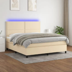 vidaXL Sommier Crème 180x200 cm LED
