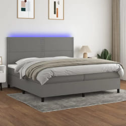 VIDAXL vidaXL Sommier et matelas LED 200x200 cm - Gris foncé
