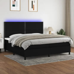 vidaXL Sommier à lattes avec LED - 200x200 cm Noir