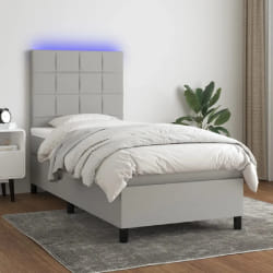 titulo: Vidaxl Sommier a lattes LED - Gris clair 100x200 cm