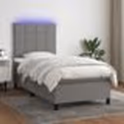 vidaXL Sommier à lattes de lit et matelas et LED Gris foncé 100x200 cm - 100 x 200 cm