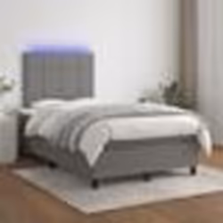 vidaXL Sommier à lattes de lit et matelas et LED Gris foncé 120x200 cm - 120 x 200 cm