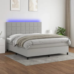 VIDAXL Sommier à lattes et matelas - Gris clair 160x200 cm avec LED
