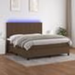 vidaXL Sommier à lattes de lit matelas et LED Marron foncé 160x200 cm - 160 x 200 cm