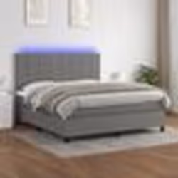 vidaXL Sommier à lattes de lit et matelas et LED Gris foncé 180x200 cm - 180 x 200 cm