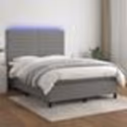 vidaXL Sommier à lattes de lit et matelas et LED Gris foncé 140x200 cm - 140 x 200 cm