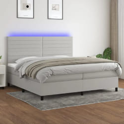 vidaXL Sommier 200x200 cm LED - Gris clair