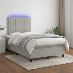 VIDAXL Sommier à lattes et LED gris