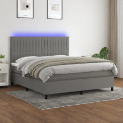 vidaXL Lit LED Gris foncé