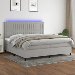 VidaXL Sommier à lattes avec matelas et LED Gris clair 200x200 cm