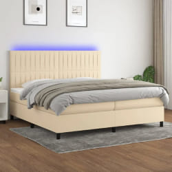 VidaXL Sommier et Matelas LED 200x200 cm - Crème