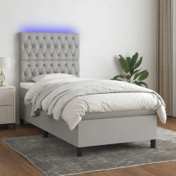 vidaXL Sommier à lattes LED Gris clair 80x200cm
