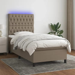 VIDAXL Sommier et Matelas LED Taupe 80x200 cm