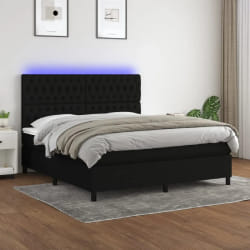 VIDAXL Sommier à lattes LED - Noir - 160x200 cm