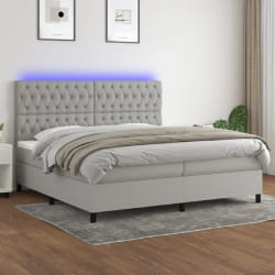 vidaXL Sommier à lattes avec matelas et LED 200x200 cm