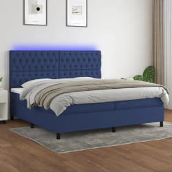 VIDAXL Sommier à lattes de lit et matelas avec LED - Bleu