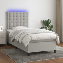 vidaXL Lit avec LED 80x200 cm Gris clair