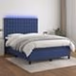 vidaXL Sommier à lattes de lit et matelas et LED Bleu 140x190 cm Tissu - 140 x 190 cm