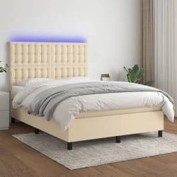 VIDAXL Sommier à lattes LED crème