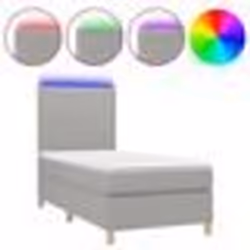 vidaXL Sommier à lattes de lit avec matelas et LED Gris clair 80x200cm - 80 x 200 cm
