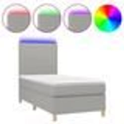 vidaXL Sommier à lattes de lit avec matelas et LED Gris clair 80x200cm - 80 x 200 cm