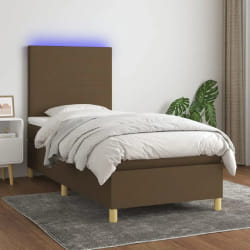 vidaXL Sommier à lattes avec LED - Marron foncé