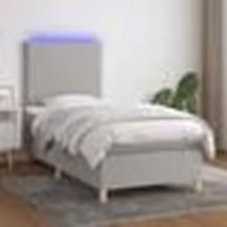 vidaXL Sommier à lattes de lit avec matelas et LED Gris clair 90x190cm - 90 x 190 cm