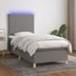 vidaXL Sommier à lattes de lit avec matelas et LED Gris foncé 90x190cm - 90 x 190 cm