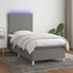 vidaXL Sommier à lattes de lit avec matelas et LED Gris foncé 90x190cm - 90 x 190 cm