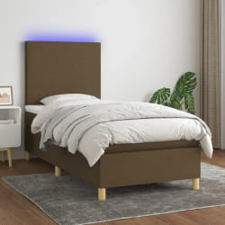 vidaXL Sommier à lattes LED 90x190 cm - Marron foncé