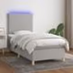 vidaXL Sommier à lattes de lit avec matelas et LED Gris clair 90x200cm - 90 x 200 cm