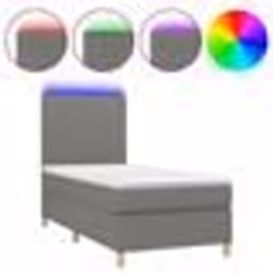 vidaXL Sommier à lattes de lit avec matelas et LED Gris foncé 90x200cm - 90 x 200 cm