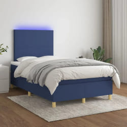 VidaXL Sommier à lattes avec matelas LED 120x200 cm - Bleu