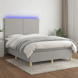 VIDAXL Gris clair avec LED 140x190 cm