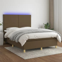 vidaXL Sommier tapissier Marron foncé 140x200 cm