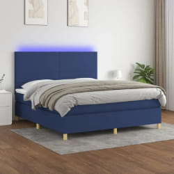 vidaXL Sommier et Matelas LED Bleu