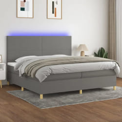 vidaXL Sommier à lattes de lit LED Gris foncé 200x200 cm