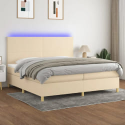 vidaXL Sommier à lattes Crème 200x200 cm LED