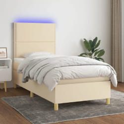 VIDAXL vidaXL Sommier LED - Crème 100x200 cm