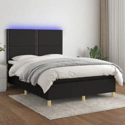vidaXL Sommier LED Noir 140x200 cm
