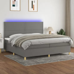 VIDAXL Sommier LED Gris Foncé - 200x200 cm