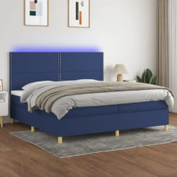 vidaXL Sommier à lattes de lit LED Bleu 200x200 cm