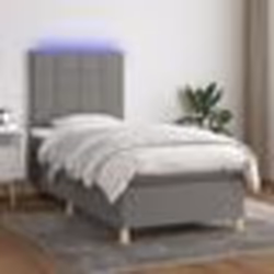 vidaXL Sommier à lattes de lit et matelas et LED Gris foncé 80x200cm - 80 x 200 cm