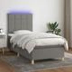 vidaXL Sommier à lattes de lit et matelas et LED Gris foncé 80x200cm - 80 x 200 cm