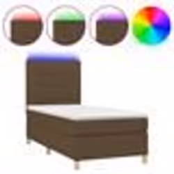 vidaXL Sommier à lattes de lit et matelas et LED Marron foncé 90x200cm - 90 x 200 cm