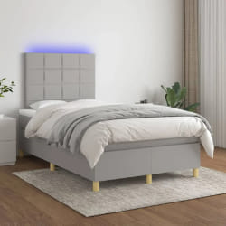 Vidaxl vidaXL Sommier à lattes de lit matelas LED - Gris clair 120x200 cm