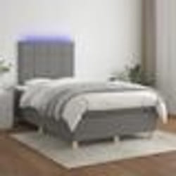 vidaXL Sommier à lattes de lit et matelas et LED Gris foncé 120x200 cm - 120 x 200 cm