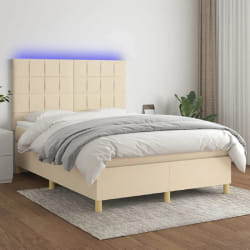 VIDAXL Sommier avec matelas et LED - Crème
