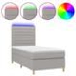vidaXL Sommier à lattes de lit et matelas et LED Gris clair 90x190 cm - 90 x 190 cm