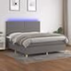 vidaXL Sommier à lattes de lit et matelas et LED Gris foncé 180x200 cm - 180 x 200 cm